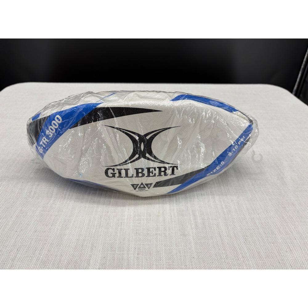 Gilbert G-TR 3000 Training Rugby Ball Size 5 White Blue Tri-Grip Technology